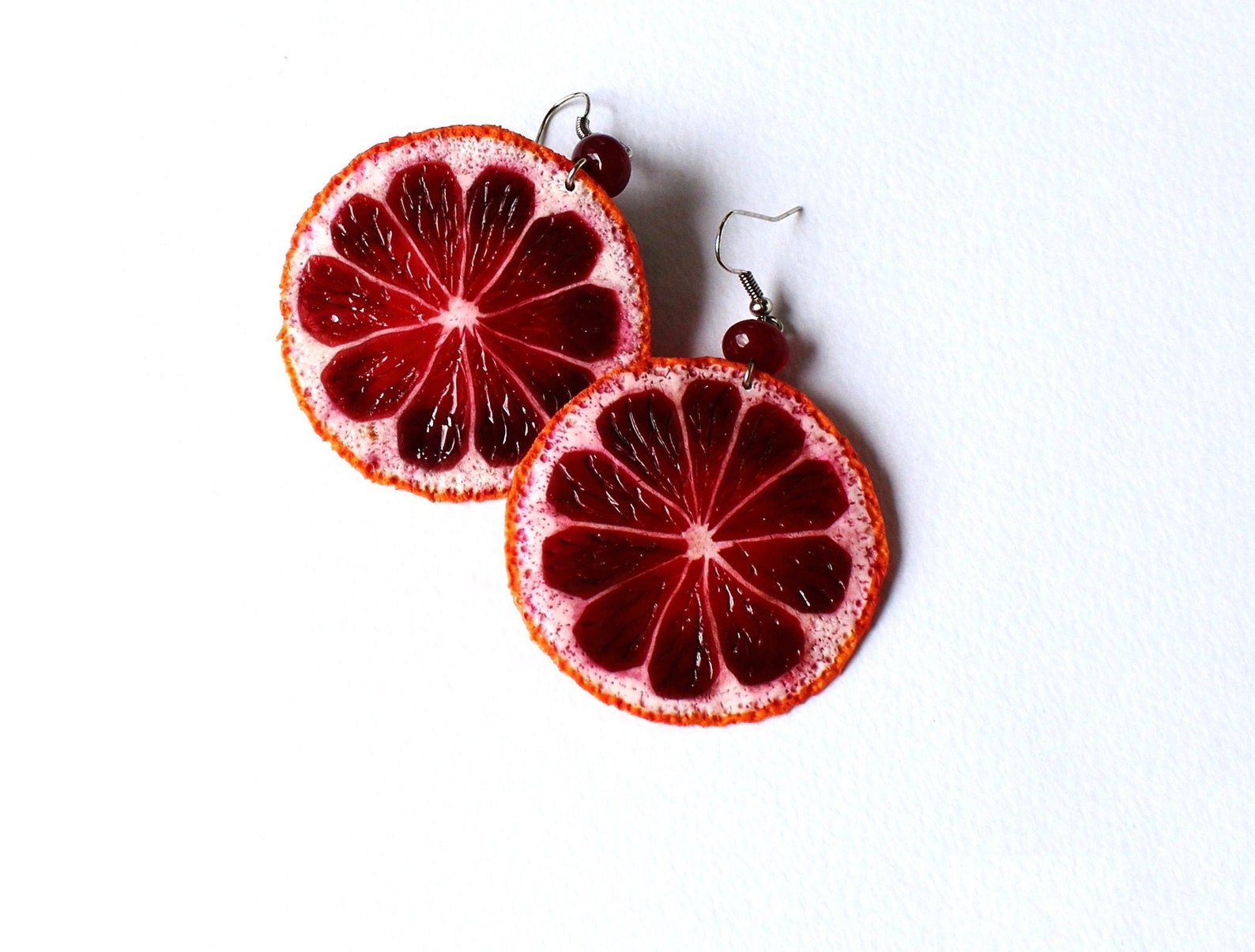 Blood Orange Earrings Orange Jewelry Orange Slice Earrings Etsy