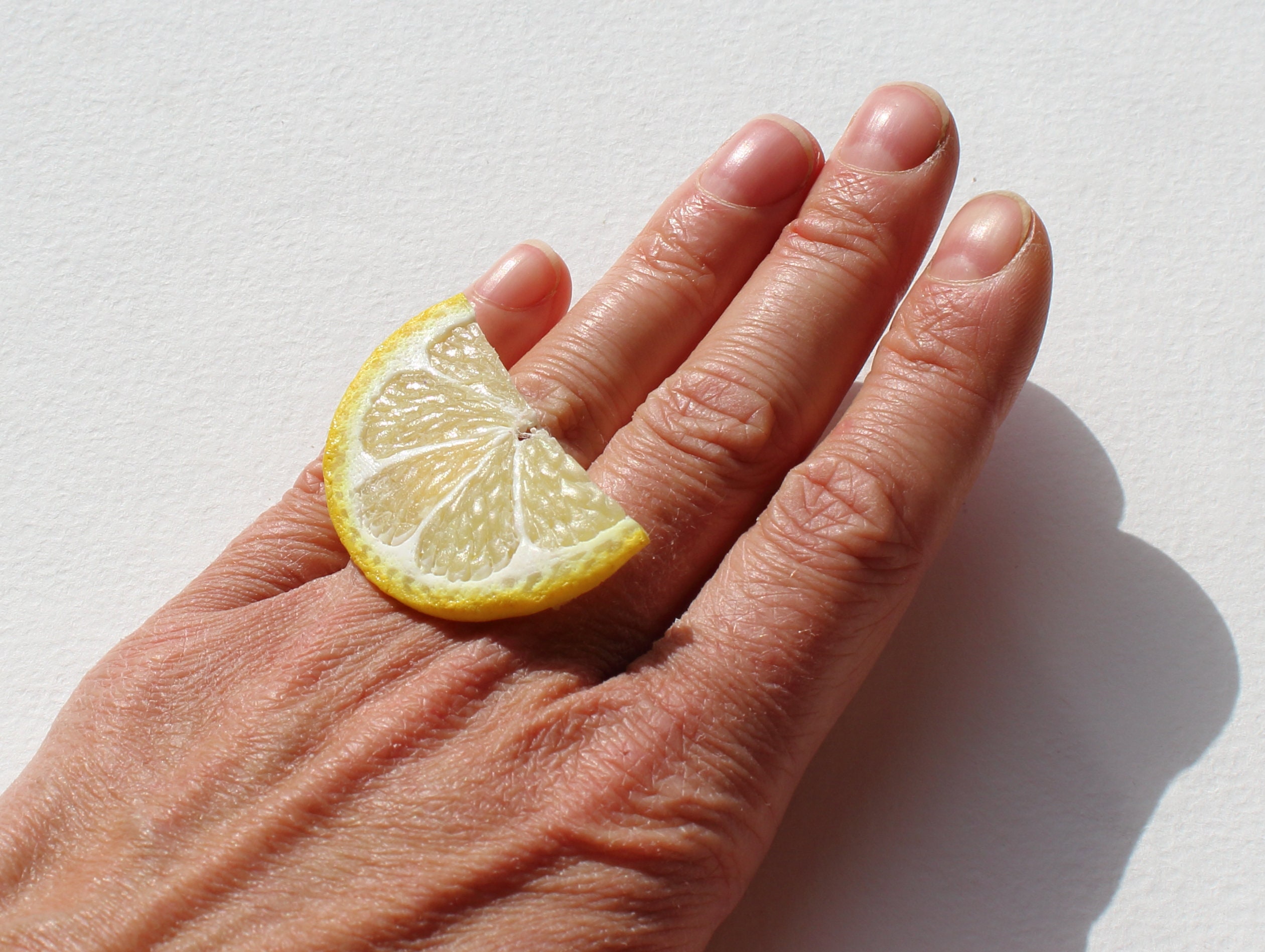 Lemon slice ring lemon ring lemon jewelry polymer clay jewelry Etsy