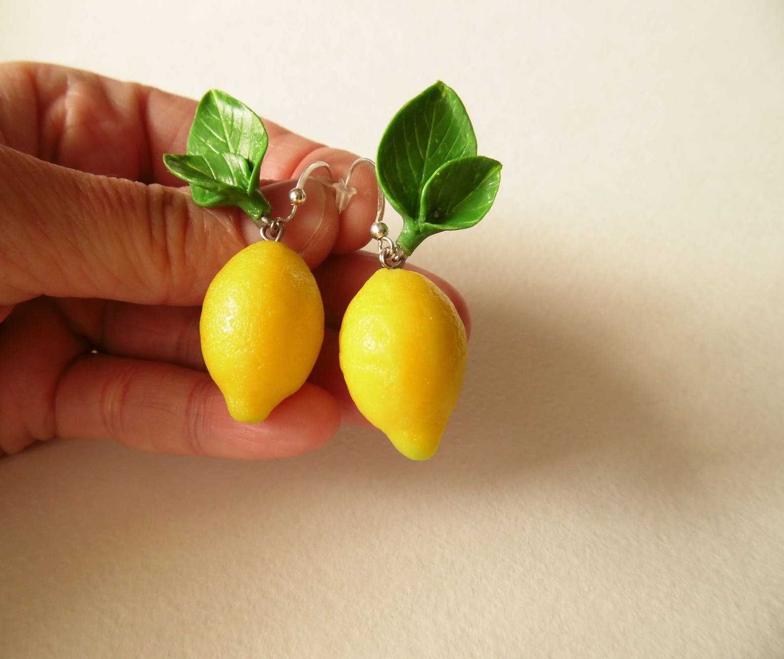 Lemon Earrings Fake Food Jewelry Handmade Lemon Jewelry Citrus Etsy