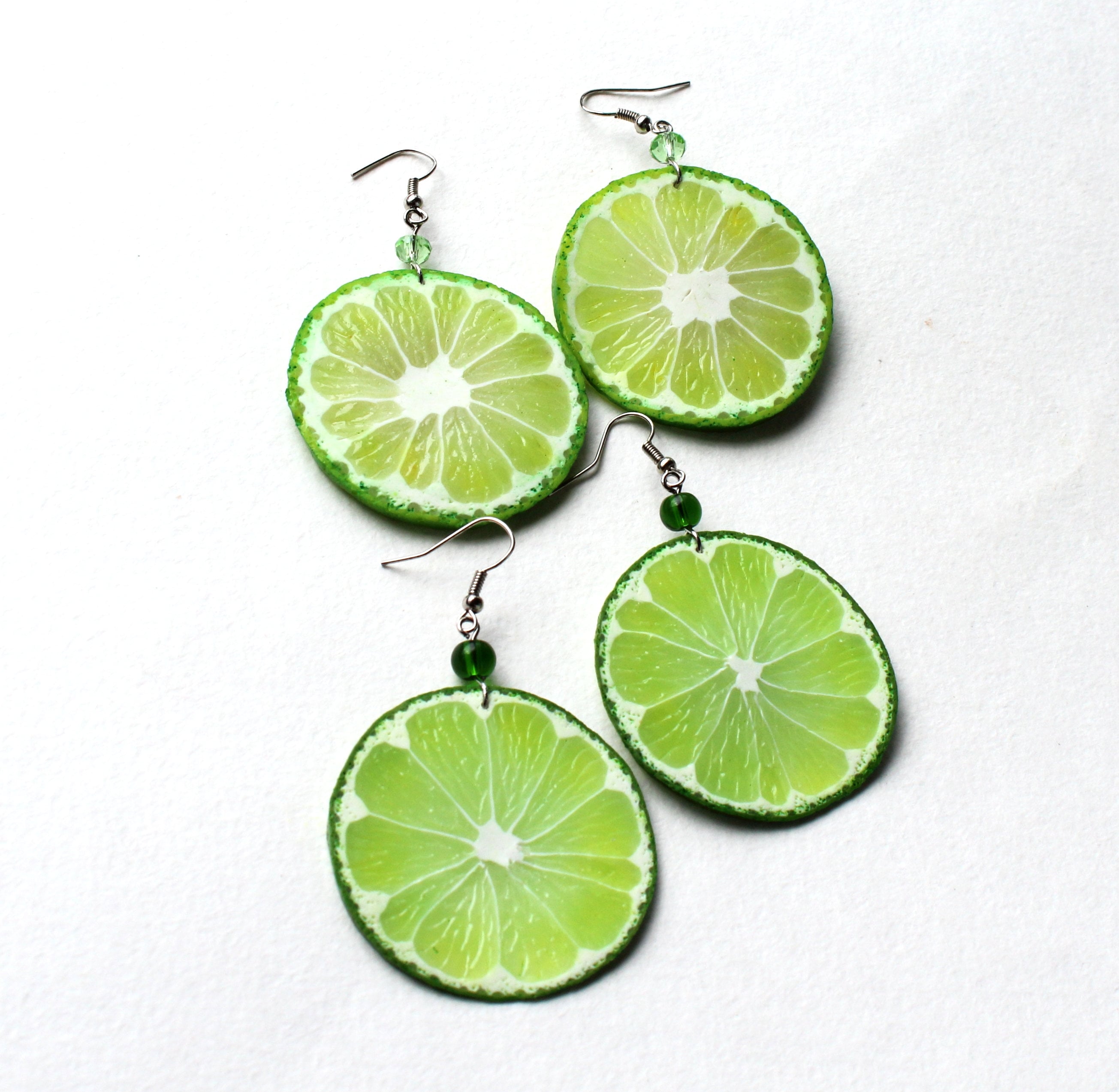 Lime Earrings Lime Slice Post Stud Lime Slice Earrings Citrus Etsy Canada