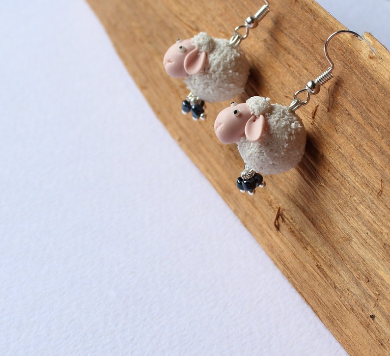 Sheep Earrings Lamb Earrings Polymer Clay Jewelry Gift for Her Etsy