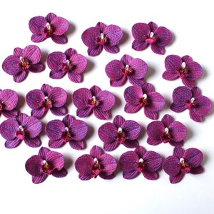 Orchid Charm: Handmade Polymer Clay Burgundy Flower Bead, DIY Flower Supplies (4cm, 1 3/8") image 10