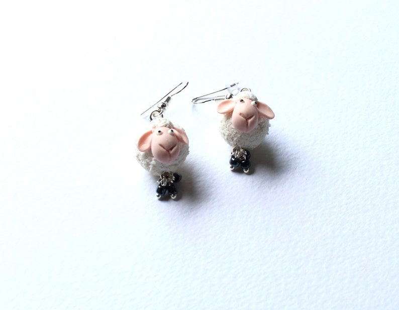 Sheep Earrings Lamb Earrings Polymer Clay Jewelry Gift for Her Etsy