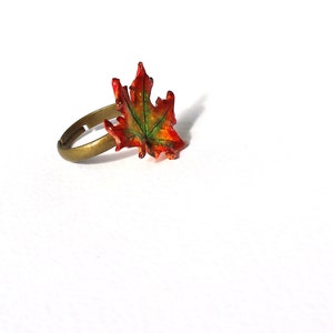 Maple Leaf Ring: Handmade Polymer Clay Fall Jewelry, Canada Symbol ...