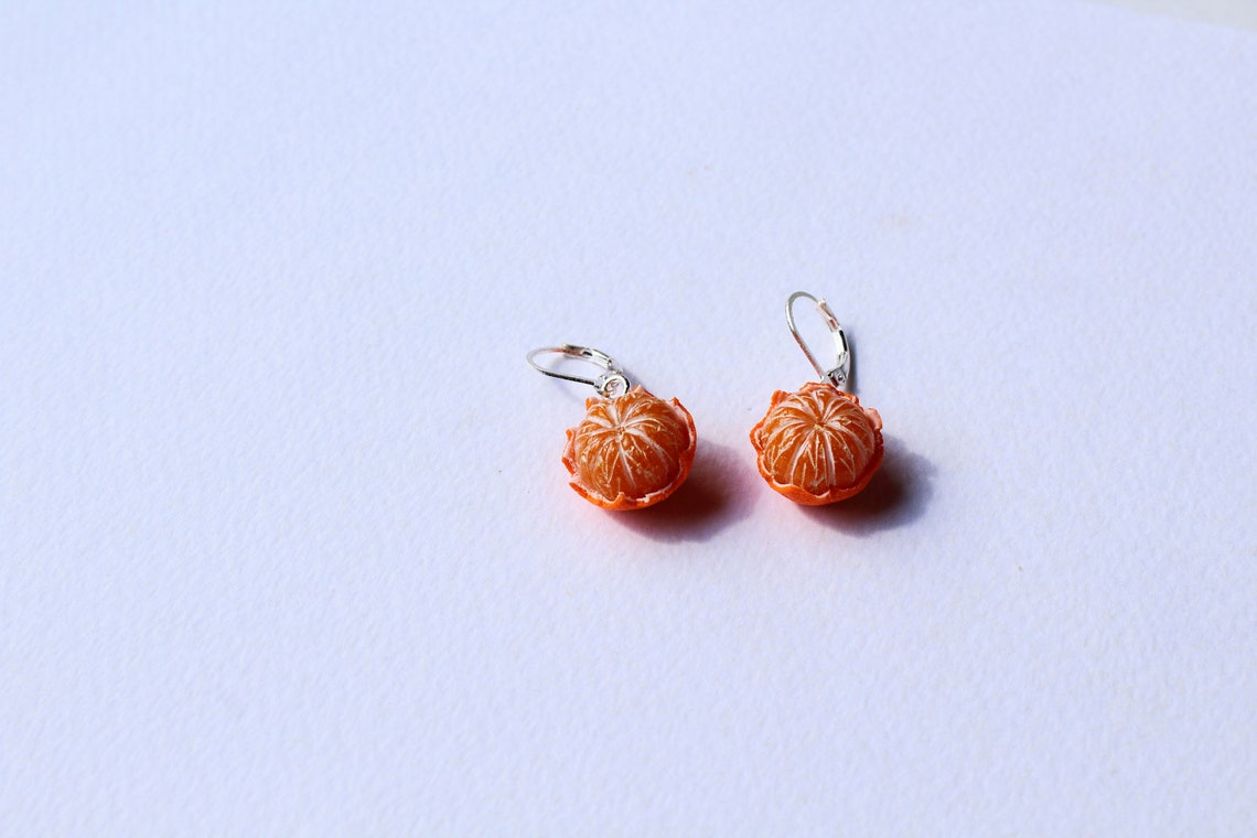 Mandarin earrings tangerine jewelry Mandarin jewelry gift for Etsy