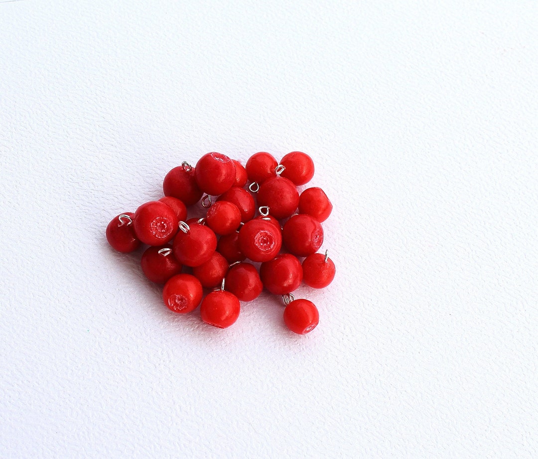 Red Huckleberry Bead Red Huckleberry Jewelry Berry Polymer Clay DIY