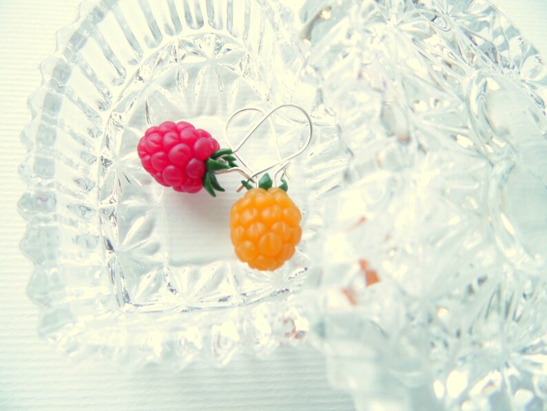 Raspberry Earrings Berry Jewelry Berry Earrings Polymer Clay Etsy
