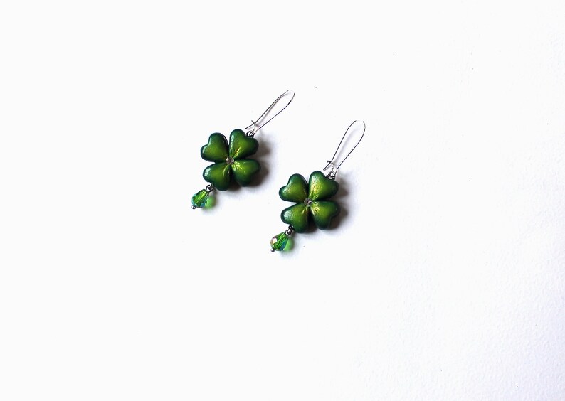 Clover Earrings Shamrock Earrings Polymer Clay Jewelry Etsy