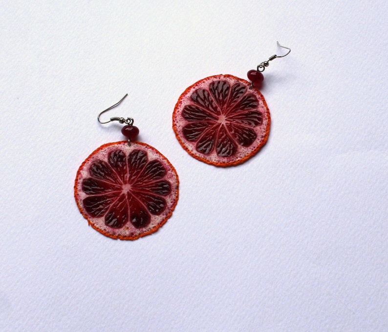 Blood Orange Earrings Orange Jewelry Orange Slice Earrings Etsy