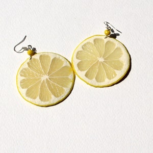 Lemon earrings fake food jewelry lemon slice earrings citrus jewelry polymer clay jewelry lemon slice jewelry funny earrings Fruit earrings 2. whole