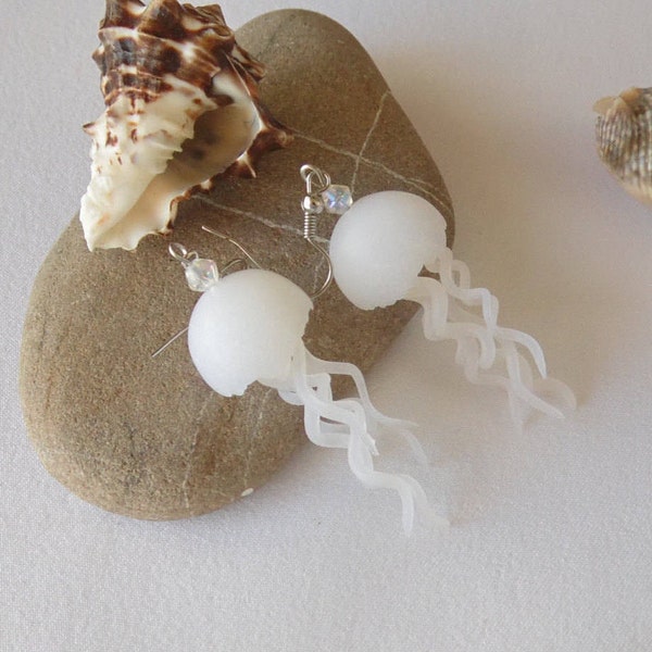 jellyfish earrings polymer clay jewelry exclusive jewelry fashion gift for her Marine style for holiday jelly fish jellyfish nautical style