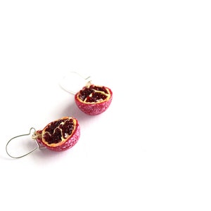 Pomegranate earrings garnet earrings Pomegranate jewelry gift for her polymer clay garnet jewelry fruit earrings jewelry lover gift image 5