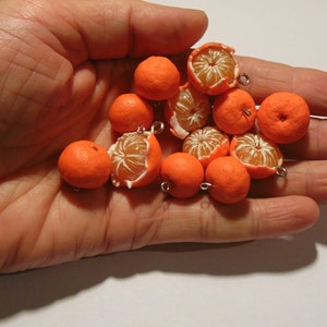 Mandarin jewelry mandarin bead tangerine bead orange bead peeled mandarin bead citrus bead tangerine jewelry citrus jewelry vegan jewelry