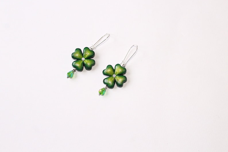 Clover Earrings Shamrock Earrings Polymer Clay Jewelry Etsy