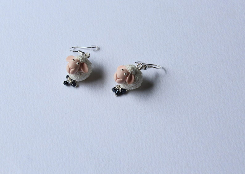 Sheep Earrings Lamb Earrings Polymer Clay Jewelry Gift for Her Etsy