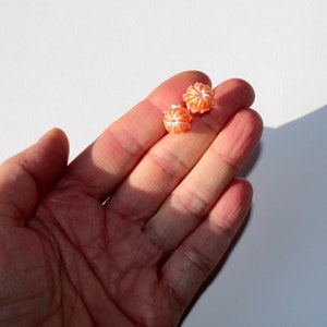 Mandarin earrings tangerine earrings clementine earrings mandarin post stud Mandarin jewelry fruit earrings citrus jewelry citrus earrings image 7