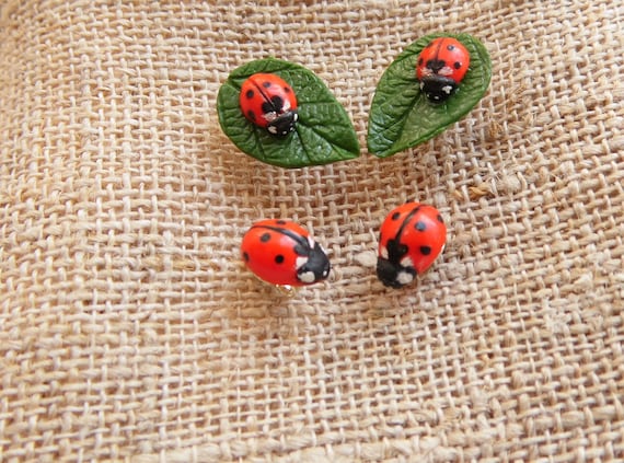 Ladybird Stud Earrings in Silver Ladybird Stud Earrings in Silver