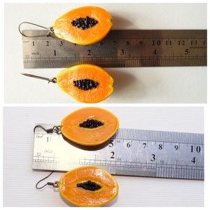 Papaya Earrings Papaya Jewelry Papaya 3d Charm Polymer Clay Jewelry ...