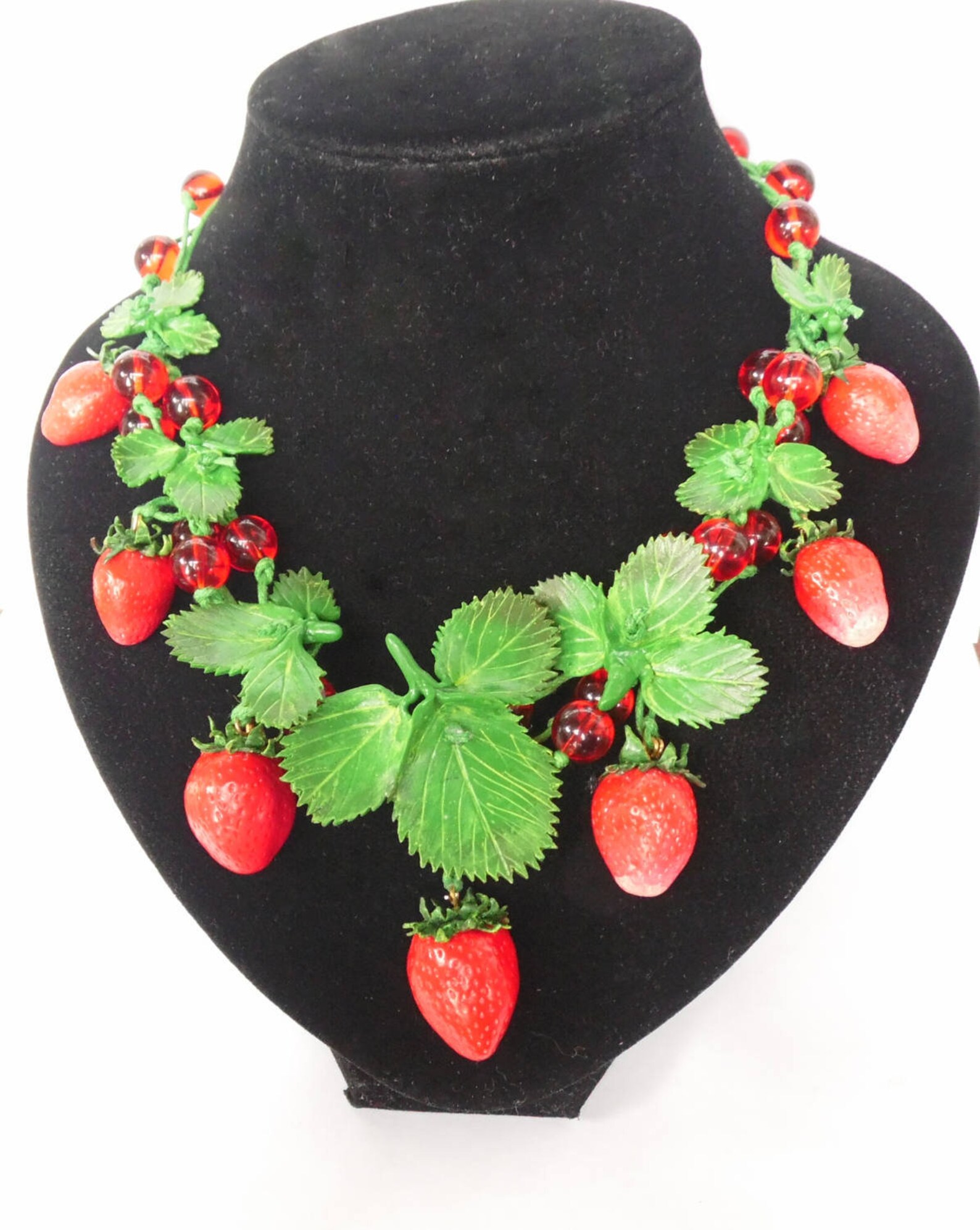 Strawberry Necklace Strawberry Polymer Clay Jewelry Berry Etsy