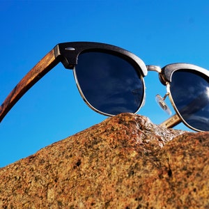 WOOD SUNGLASSES – SUIT – Polarized Wooden frame Glasses from Ebony, Timber Eyewear by Woodeer