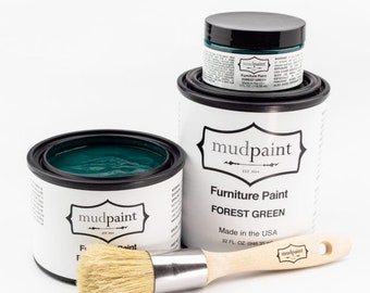 FREE SHIPPING - Forest Green - MudPaint - 4 oz. - 8 oz. - 16 oz. - 32 oz. Furniture Paint - Clay Based - RootBound - Chalk Paint