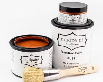 FREE SHIPPING - Rust - MudPaint - 4 oz. - 8 oz. - 16 oz. - 32 oz. Furniture Paint - Clay Based - RootBound - Chalk Paint - Mineral Paint