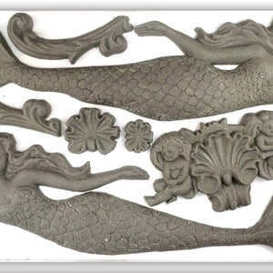 FREE SHIPPING - Sea Sisters 6x10&quot; Decor Mould by Iron Orchid Designs (IOD)