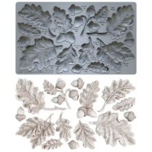 送料無料 - Iron Orchid Designs (IOD) のオークの葉とどんぐり 6x10 インチ デコレーションモールド