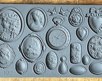 FREE SHIPPING - Cameo 6x10 Decor Moulds - IOD - Iron Orchid Designs - Silicone - Furniture Mould - Mold - Candle - Soap - Food Safe