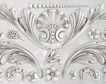 FREE SHIPPING - Iron Orchid Designs Acanthus Scroll Mould - IOD - Furniture Moulds - Mold - Air Clay - Resin - Food Grade - Soap Makers