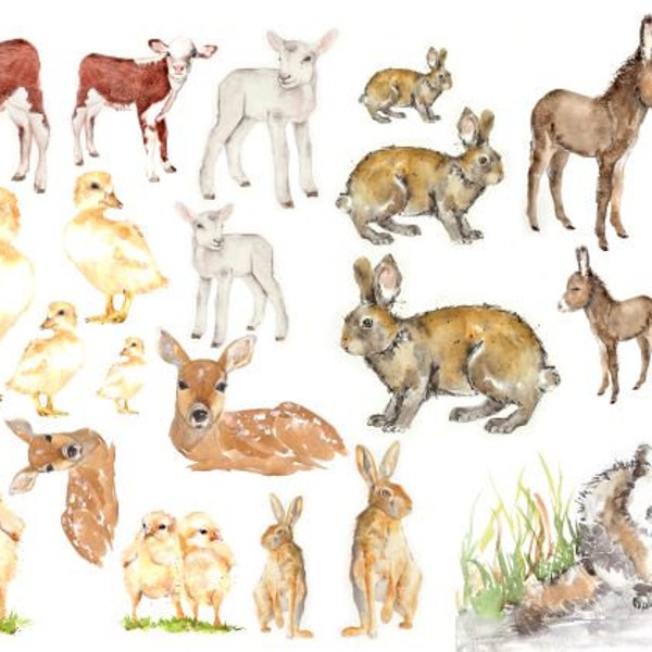 FREE SHIPPING - Baby Animals Roycycled 21"x29" 18 lb. Decoupage Paper