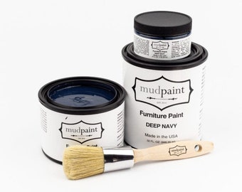 FREE SHIPPING - Deep Navy - MudPaint - 4 oz. - 8 oz. - 16 oz. - 32 oz. Furniture Paint - Clay Based - RootBound - Chalk Paint