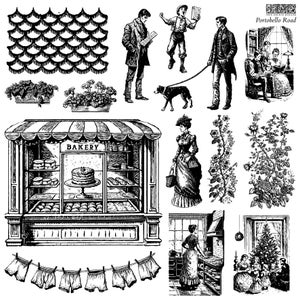 LIVRAISON GRATUITE - Lot de deux feuilles de tampons décoratifs Portobello Road 12 x 12" par Iron Orchid Designs (IOD) *Édition limitée*