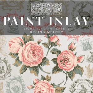 GRATIS VERZENDING - Spring Melody 12 x 16" verfinlegwerk set van 8 vellen van Iron Orchid Designs (IOD) voorjaarsrelease 2025