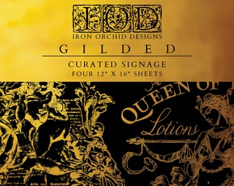 SPEDIZIONE GRATUITA - Set di 4 fogli di trasferimento a caldo da 16x12" di Iron Orchid Designs (IOD)