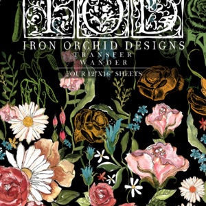 GRATIS VERZENDING - Wander-set van 12 x 16" met vier vellen decoroverdracht van Iron Orchid Designs (IOD)