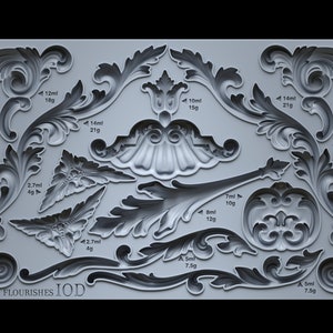 FREE SHIPPING - Dainty Flourishes IOD Decor Mould - Iron Orchid Designs - RootBound - Furniture Projects - Food Safe - Silicone - Home Decor