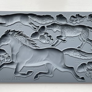 送料無料 - Horse & Hound 6x10" デコレーションモールド、Iron Orchid Designs (IOD) - 限定品 (廃盤)
