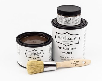 FREE SHIPPING - Walnut - MudPaint - 4 oz. - 8 oz. - 16 oz. - 32 oz. Furniture Paint - Clay Based - RootBound - Chalk Paint - Mineral Paint