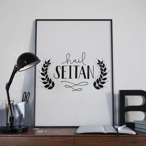 Funny Vegan Print, Hail Seitan, Vegan Printable, Veganism Art, Funny Vegan Saying, Vegan Gift, Kitchen Wall Art, Go Vegan INSTANT DOWNLOAD