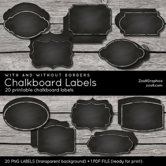 Black Chalkboard Labels