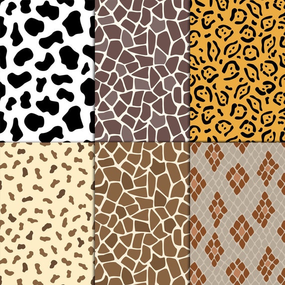 Animal Patterns, 18 Digital Papers (12“x12“), Photoshop Animal Patterns, 18 Digital Papers (12“x12“), Photoshop