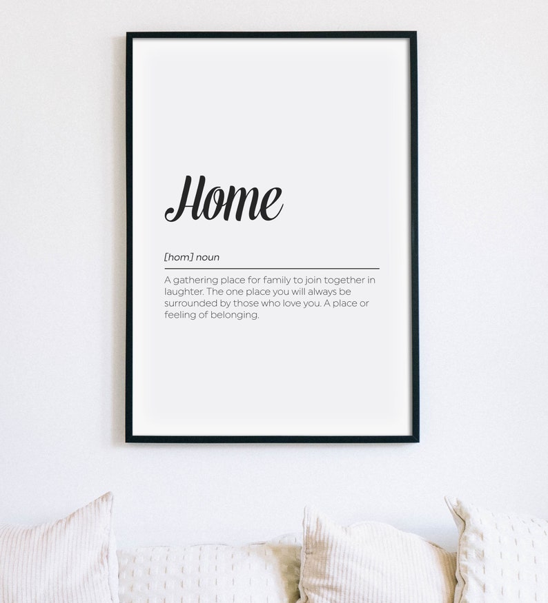 Home Definition Print Family Poster Entry Room Printable Etsy
