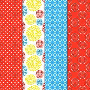 Yellow Red and Blue Patterns Primary Colors Colorful 20 - Etsy