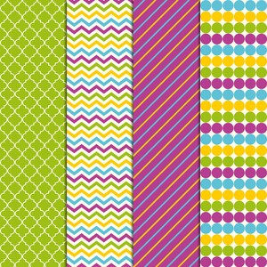 Fun and Bright Colors Patterns, 20 Digital Papers (12“x12“), Photoshop ...