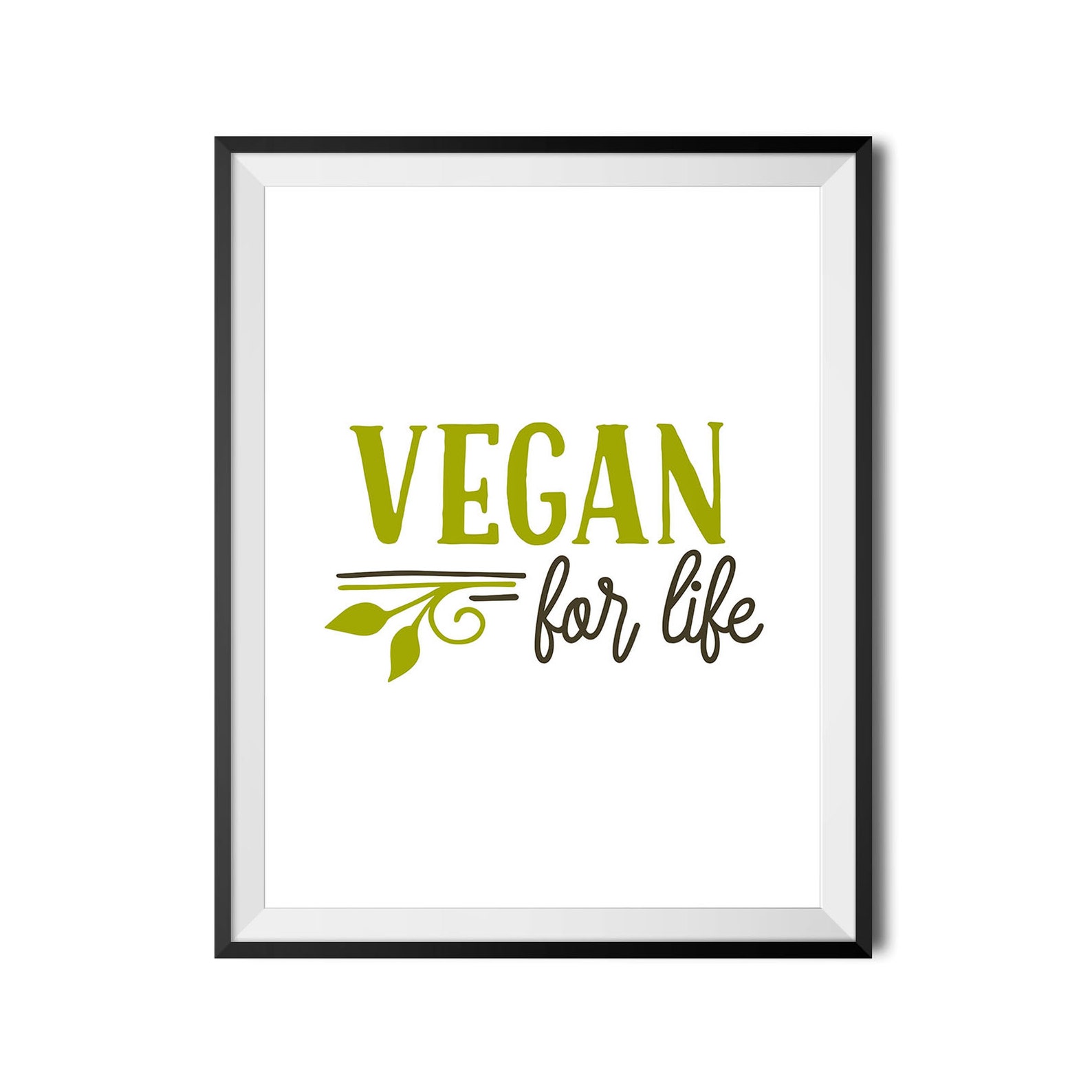 Vegan for Life Print Vegan Poster Veganism Wall Art Animal Etsy