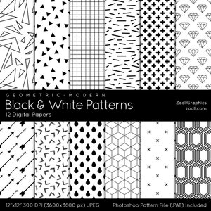 ▶︎import/黒いたぬきさまデザインペーパー Black and White Animal Patterns, 10 Digital Papers (12“x12