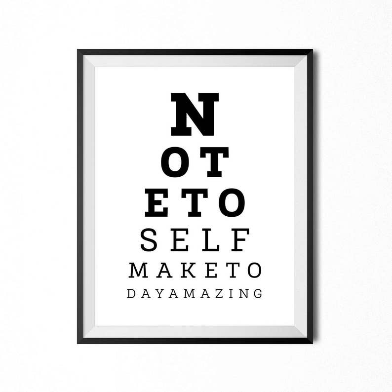 Eyesight Test Print Printable Wall Art Inspirational Etsy