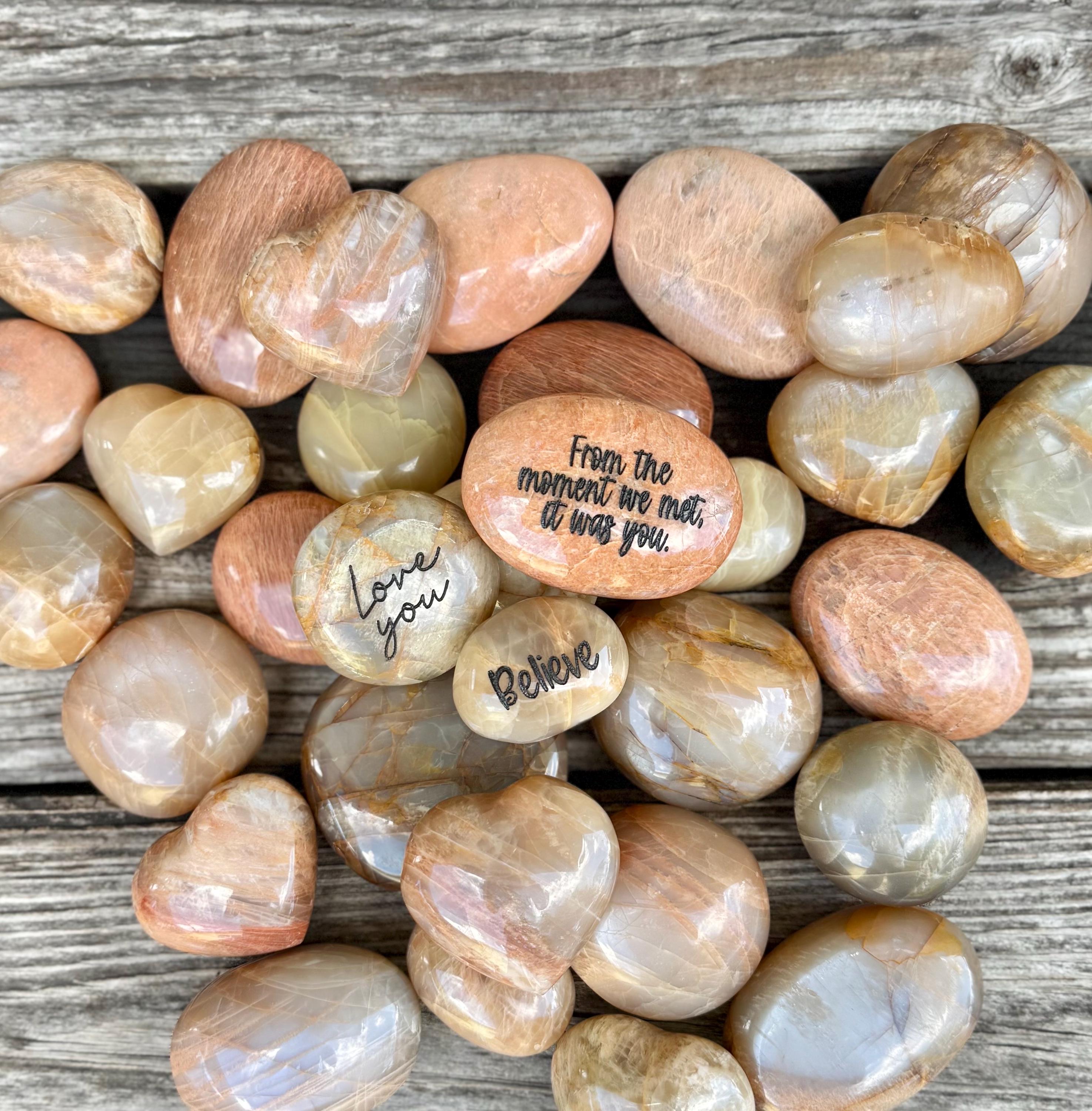 Personalized Custom Engraved Rocks, Message Rocks, Engraved Moonstone ...