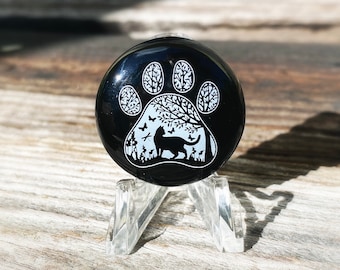 Cat cabochon, paw cabochon, onyx cabochon, cat jewelry, cat pendant, cabochon for wire wrapping